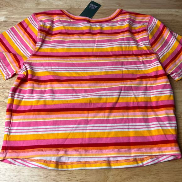 Wild Fable Women's Pink Striped Short Sleeve Fitted T-Shirt - Size XXL - NWT - Picture 8 of 9